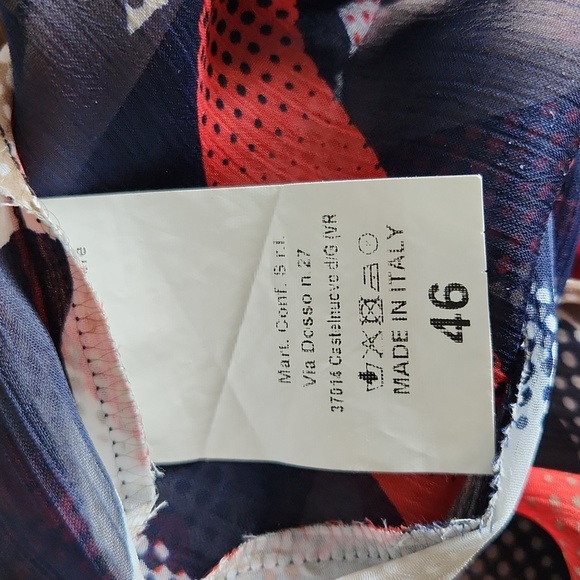 NWOT Made in Italy women's size 46 chiffon top - Picture 7 of 8